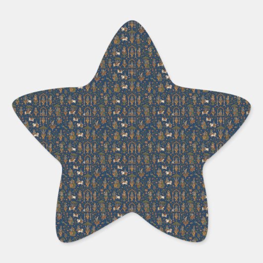 Krishna-patroon Ster Sticker (Voorkant)