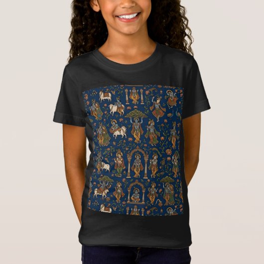 Krishna-patroon T-shirt (Voorkant)