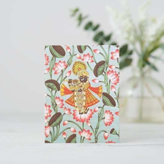 krishna pichwai Briefkaart (Staand voorkant)