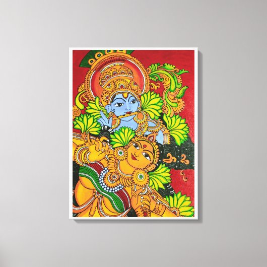 Krishna radha muurschildering canvas afdruk (Voorkant)