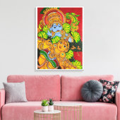 Krishna radha muurschildering canvas afdruk (Insitu (Woonkamer))