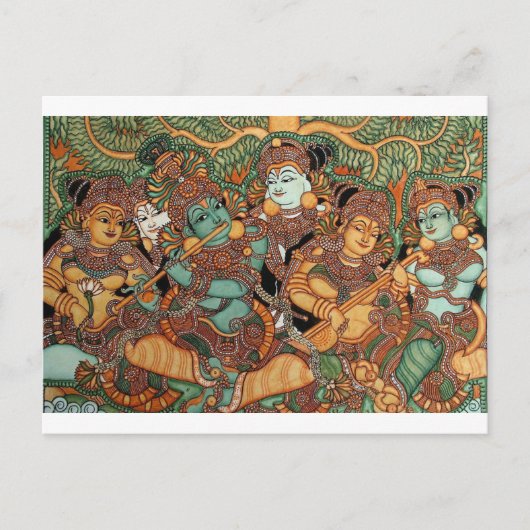 KRISHNA SPEELT DE FLUTE UIT BRIEFKAART (Voorkant)