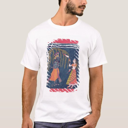 Krishna speelt een fluitje van de 'Vahula' T-shirt (Voorkant)