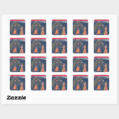 Krishna speelt een fluitje van de 'Vahula' Vierkante Sticker (Vel)