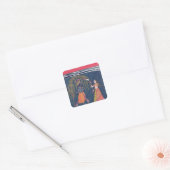 Krishna speelt een fluitje van de 'Vahula' Vierkante Sticker (Envelop)