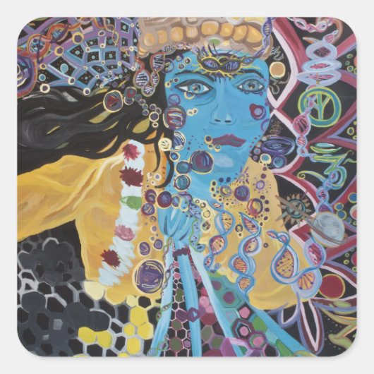 Krishna-Sticker Vierkante Sticker (Voorkant)