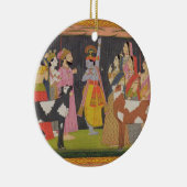 Krishna tilt Mount Govardhana uit de Bhagav Keramisch Ornament (Rechts)
