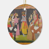 Krishna tilt Mount Govardhana uit de Bhagav Keramisch Ornament (Links)