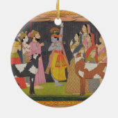 Krishna tilt Mount Govardhana uit de Bhagav Keramisch Ornament (Achterkant)