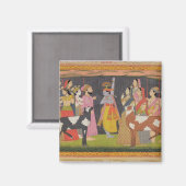 Krishna tilt Mount Govardhana uit de Bhagav Magneet (Voorkant / Achterkant)