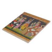 Krishna tilt Mount Govardhana uit de Bhagav Tegeltje (Zijkant)