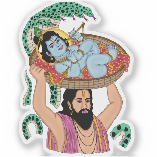 Krishna & Vasudeva Sticker (Voorkant)