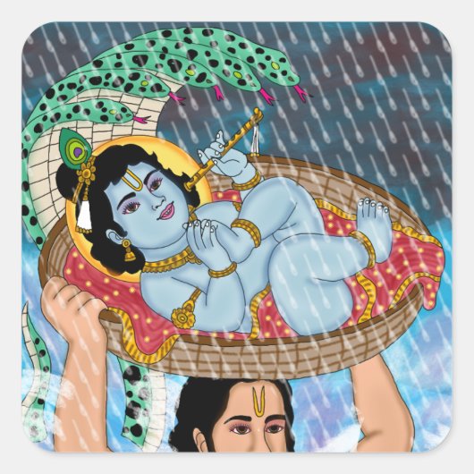 Krishna & Vasudeva Sticker (Voorkant)