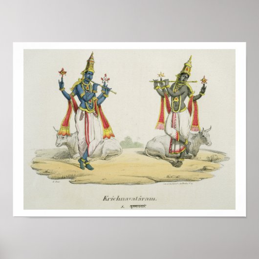 Krishna Venugopala, gegraveerd door de Marlet en d Poster (Voorkant)