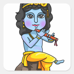 Krishna Vierkante Sticker
