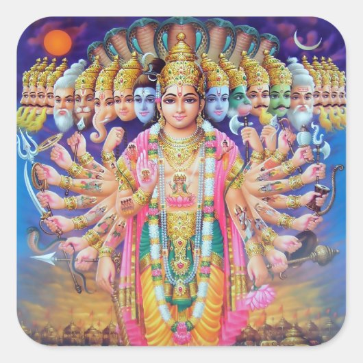 Krishna Vishvarupa Stickers (Voorkant)