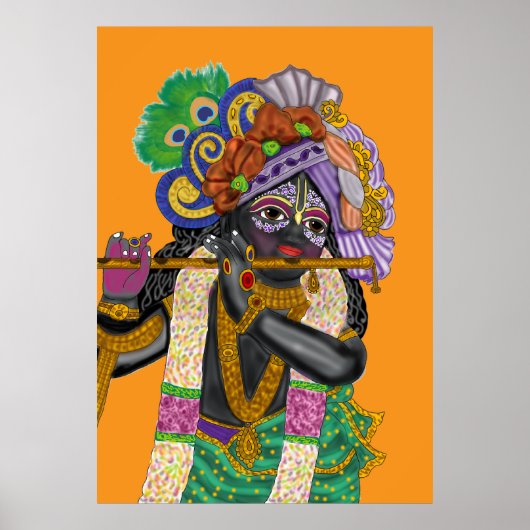 Krishna Wall Clock Poster (Voorkant)
