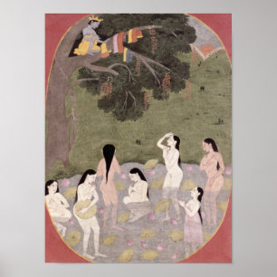 Krishna with the Cow Girls' clothes, Poster