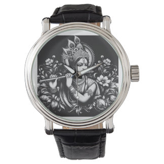 Krishna Zwart en Wit Horloge