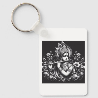Krishna Zwart en Wit Sleutelhanger