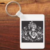 Krishna Zwart en Wit Sleutelhanger (Voorkant)