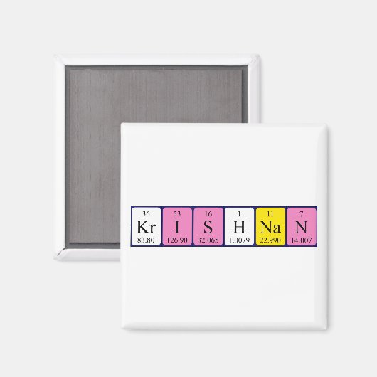 Krishnan periodiek table name magnet (Voorkant / Achterkant)