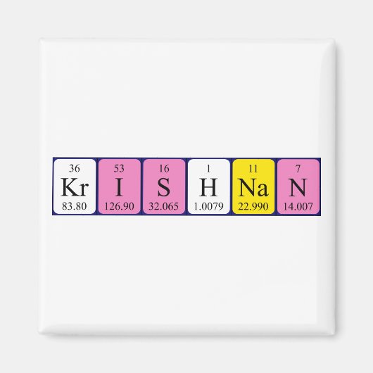 Krishnan periodiek table name magnet (Voorkant)