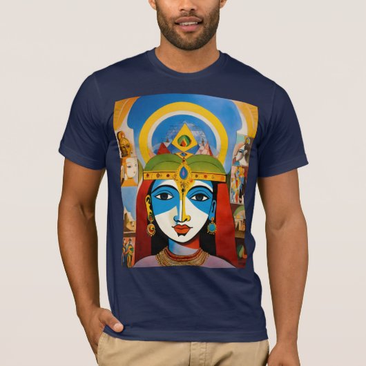 Krishna's Derde oog-combinatie van veelkleurige T-shirt (Voorkant)