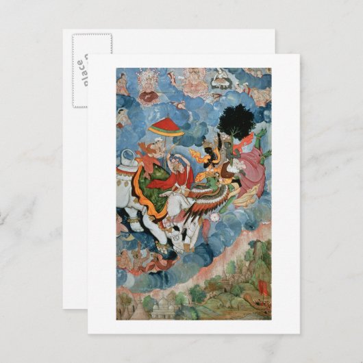 Krishna's strijd met Indra, c.1590 Briefkaart (Voorkant / Achterkant)