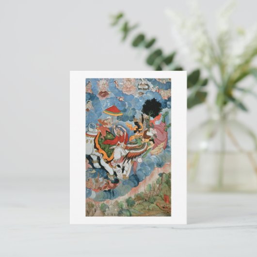 Krishna's strijd met Indra, c.1590 Briefkaart (Staand voorkant)