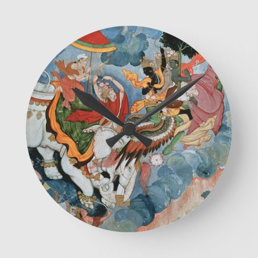Krishna's strijd met Indra, c.1590 Ronde Klok (Voorkant)