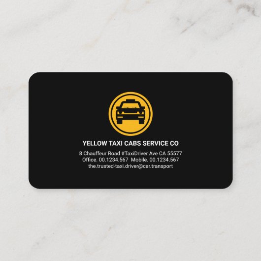 Kriskras gele taxiautoroutes visitekaartje (Achterkant)