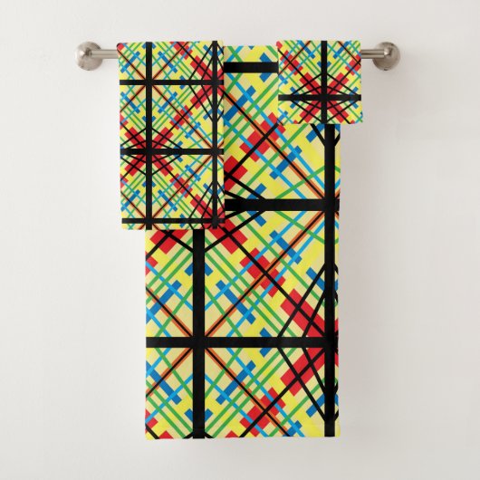 Kriskras regenboog strepen patroon badhanddoeken bad handdoek (Insitu)