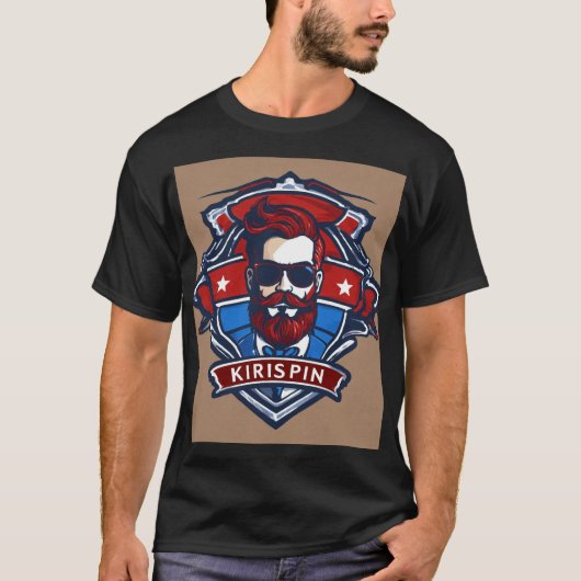 Krispin Cuts: Barber Shop-thema Logo T-shirt (Voorkant)