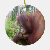 Krista Orangutan in Borneo Keramisch Ornament (Voorkant)