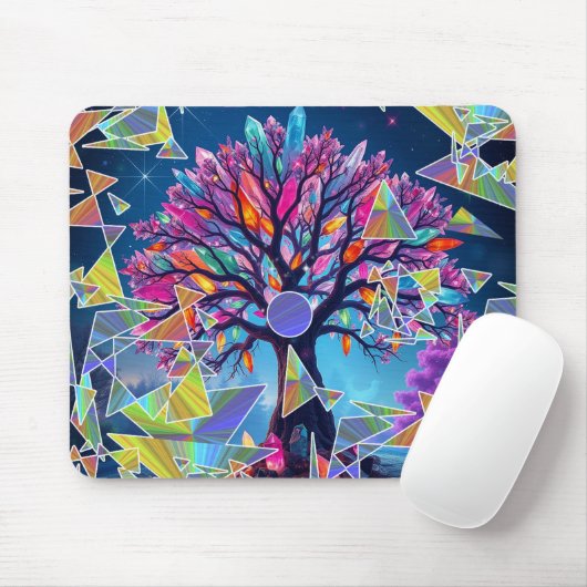 Kristal Abstracte Boom Muismat (Met muis)