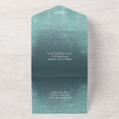 Kristal Agate Wedding Blauwgroen ID825 All In One Uitnodiging (Buitenkant)