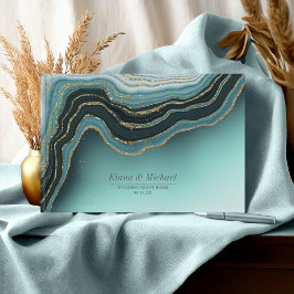 Kristal Agate Wedding Blauwgroen ID825 Gastenboek