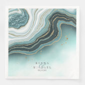 Kristal Agate Wedding Blauwgroen ID825 Servet (Voorkant)