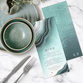 Kristal Agate Wedding Menu V2 Blauwgroen ID825