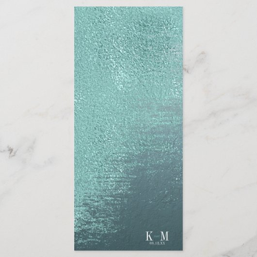 Kristal Agate Wedding Menu V2 Blauwgroen ID825 (Achterkant)