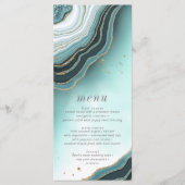 Kristal Agate Wedding Menu V2 Blauwgroen ID825 (Voorkant)
