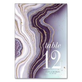 Kristal Agate Wedding Table Number Amethyst ID825 Kaart