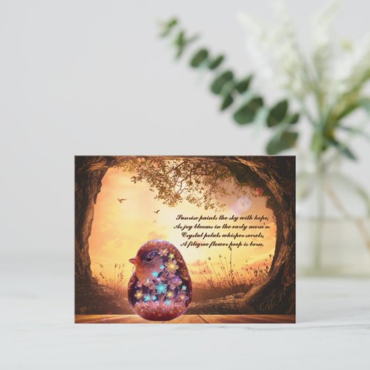 Kristal bloeit en Pasen Hoop Feestdagenkaart (Staand voorkant)