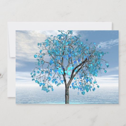 Kristal Blue Tree Wenskaart Kaart (Voorkant)