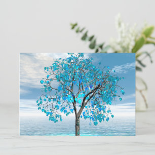 Kristal Blue Tree Wenskaart Kaart