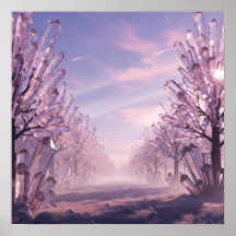 Kristal Bomen Laan in de Roze Horizon