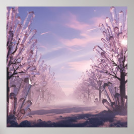 Kristal Bomen Laan in de Roze Horizon Poster