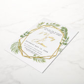 Kristal Botanische Foliage bruiloft Terrarium stij Folie Uitnodiging (Gedraaid)