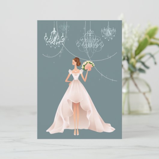 Kristal - Bridal Shower Invitation Kaart (Staand voorkant)